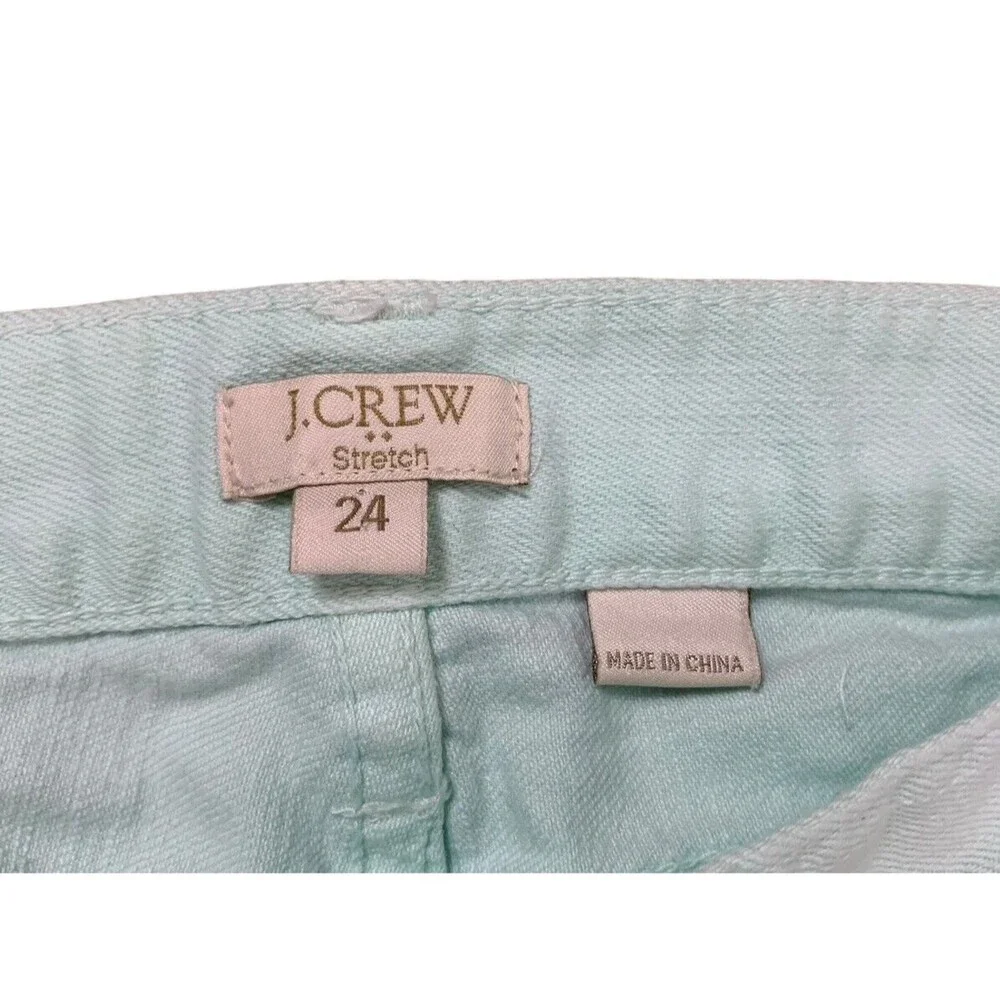 J. Crew Skinny Jeans Women's Size 24 Mint Green Light Denim Ankle Length A2484